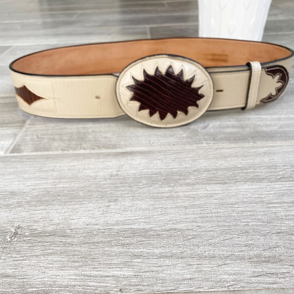 Tony Lama Accessories - TONY LAMA Vintage Gold Label Western Belt, Size 36